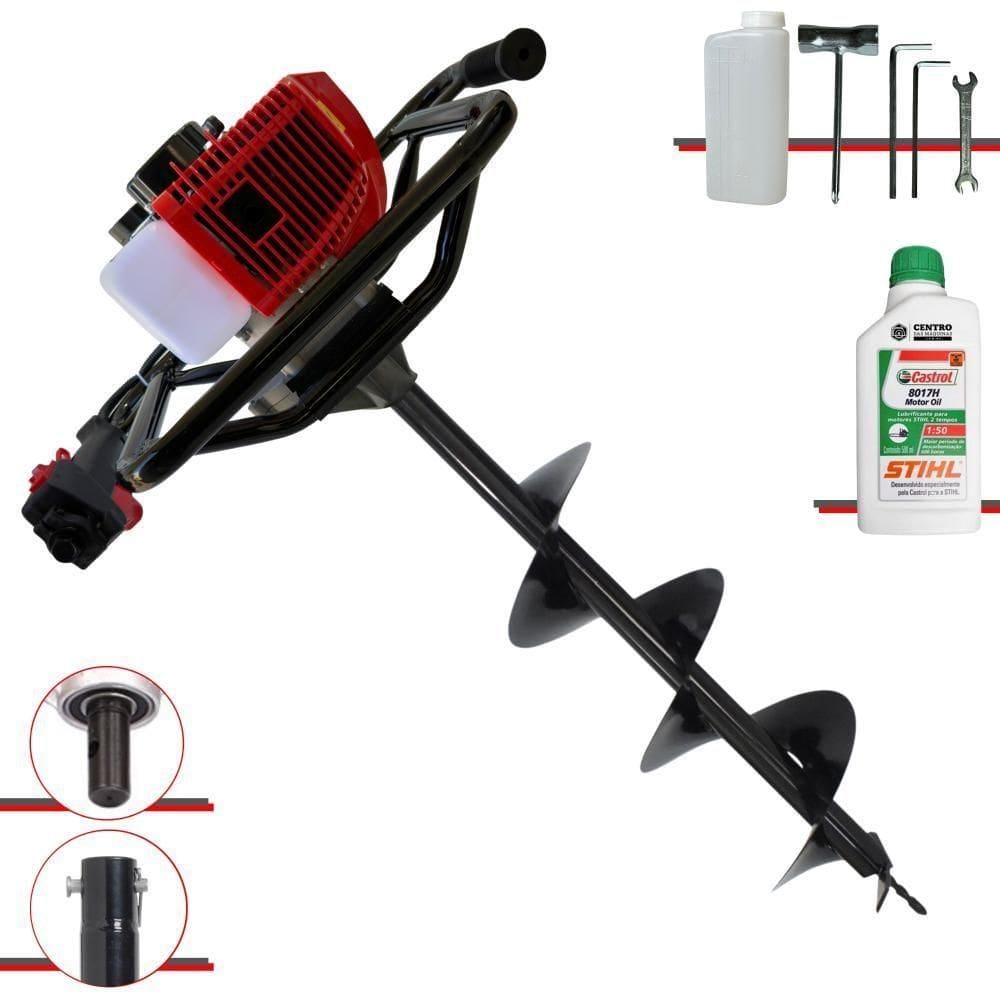 Perfurador De Solo Gs520b Anmax C/ Broca + óleo Stihl 2t