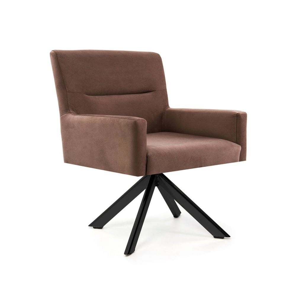 Poltrona para Sala de Estar Veludo Giratória Angel Canela