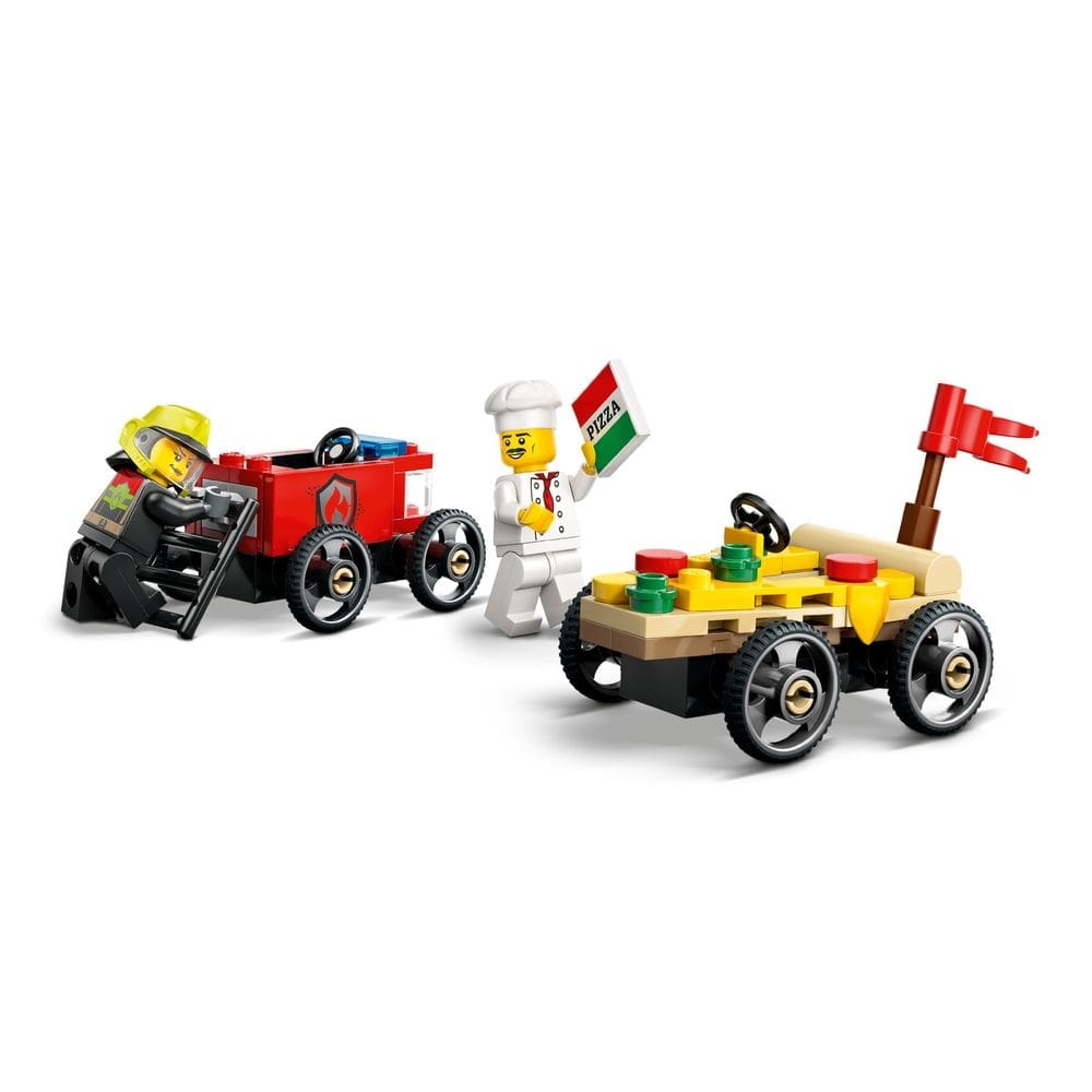 Lego City - Carro de Corrida Pizza e Carro de Bombeiro - 70 Peças - Lego