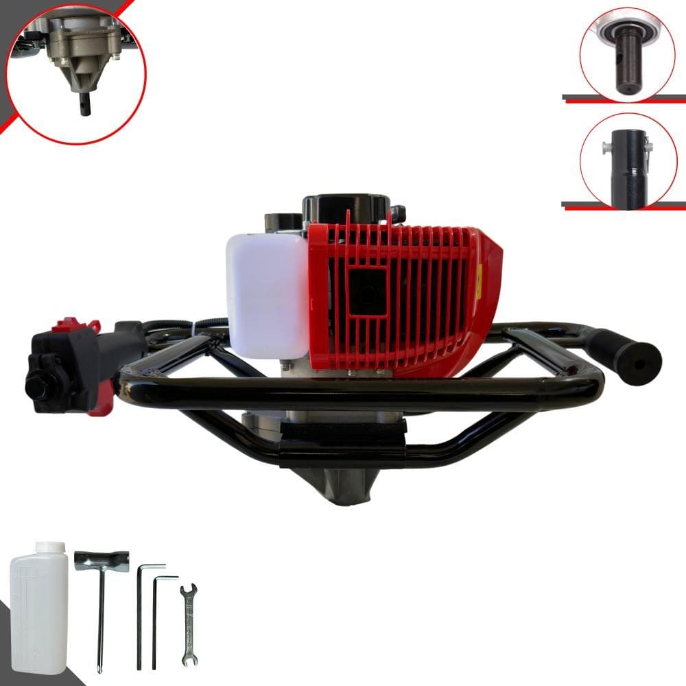 Trado Motorizado Sem Broca À Gasolina Anmax GD520B 2 Tempos 52cc 2,2HP 7.000rpm Perfurador de Solo Profissional Com Empunhadura Ergonômica