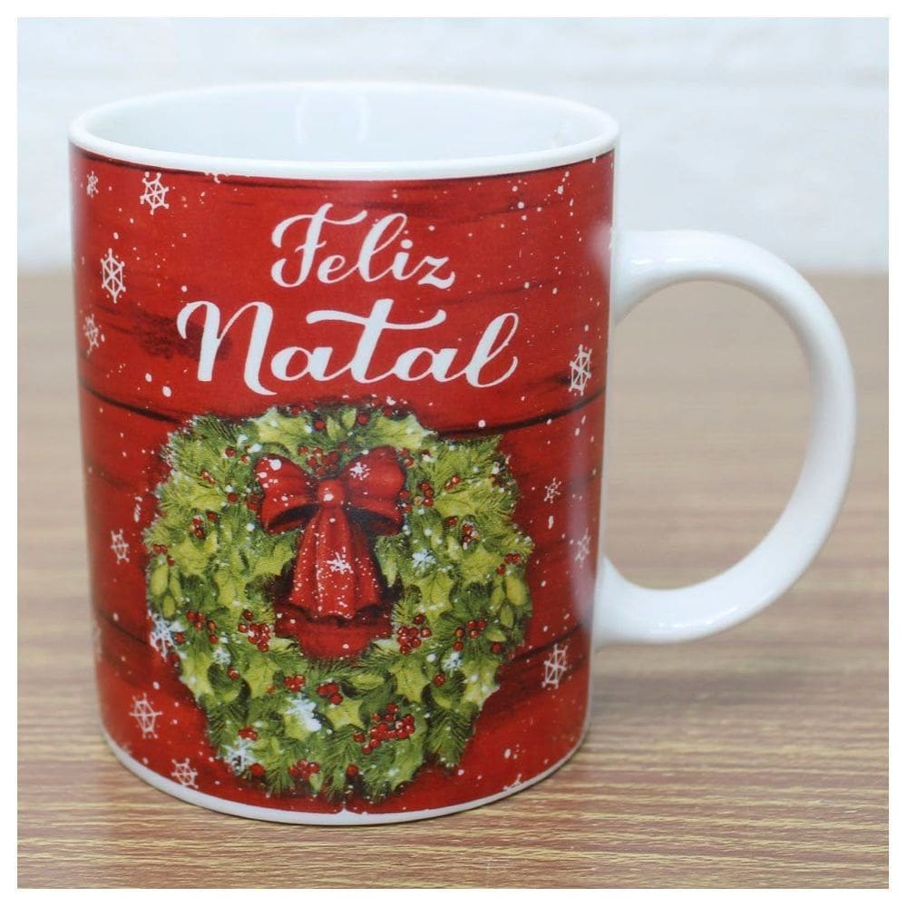 Caneca De Natal Feliz Natal 350ml Cerâmica