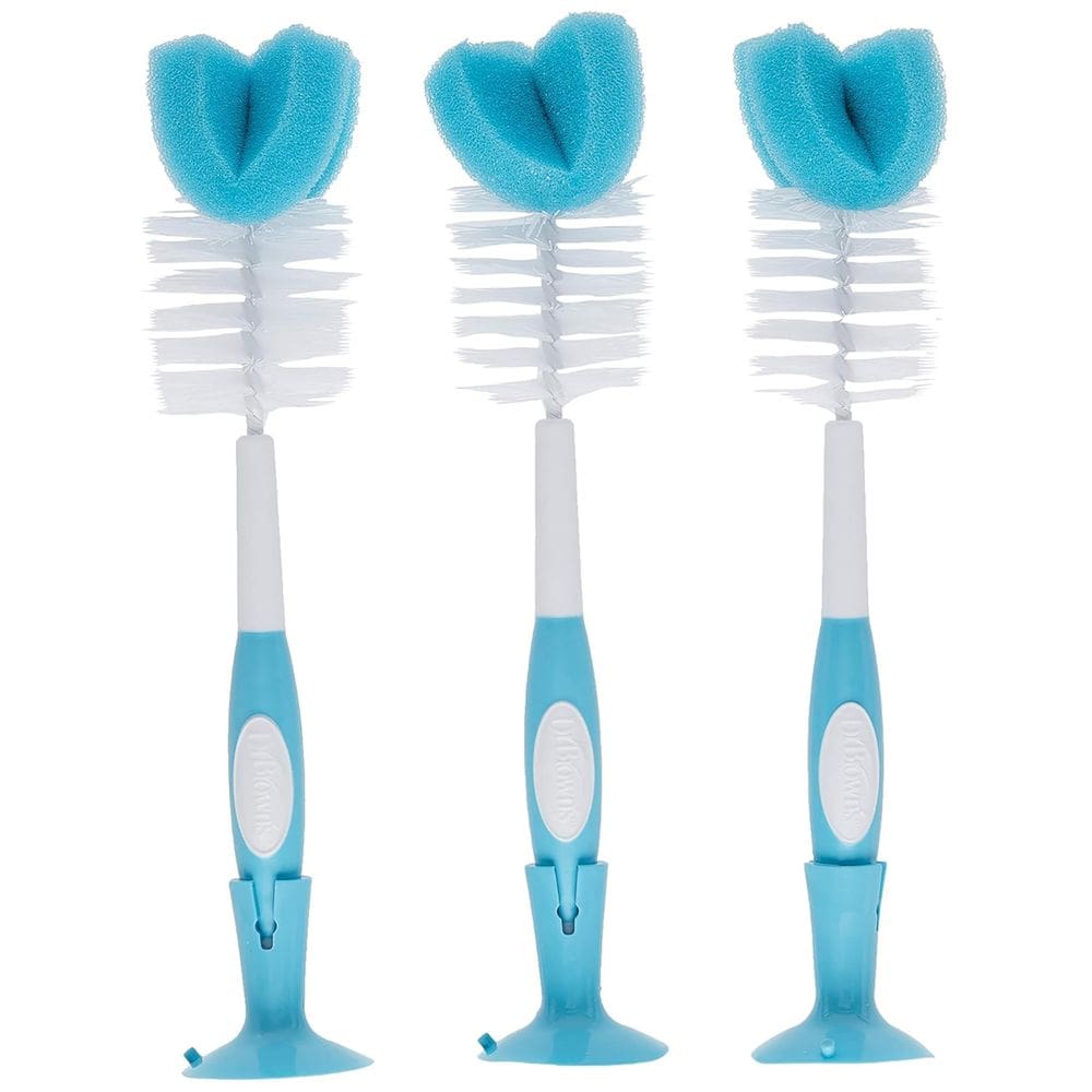 Escova de limpeza de mamadeiras Dr. Brown`s Blue, pacote com 3
