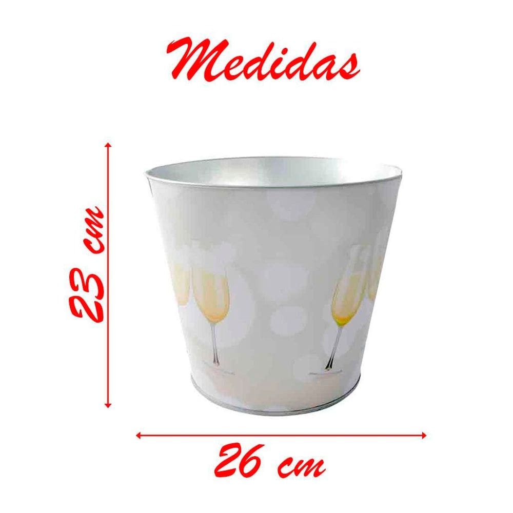 Balde De Gelo Para Espumante Em Metal Galvanizado 7,6 Litros