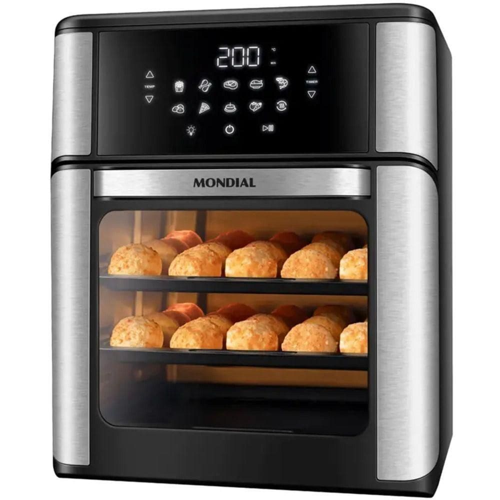 Fritadeira Elétrica Air Fryer Mondial Oven AFO-12L-BI 12L 2000W Preto/inox 110V