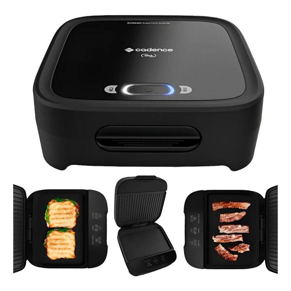 Sanduicheira Elétrica Cadence SAN400-127 750W Antiaderente Luz Indicadora Porta Fio 110V