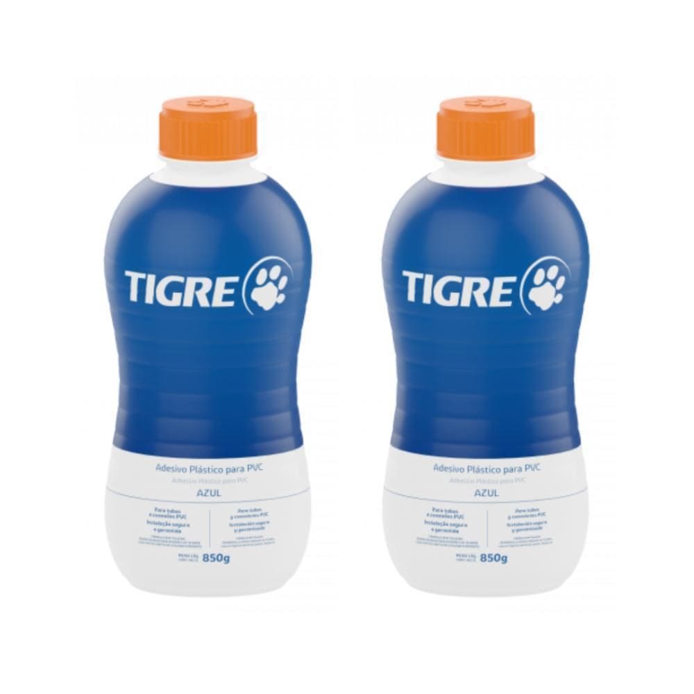 Kit 2 Unidades Adesivo Cola Pvc Tigre Frasco 850G Para Tubos