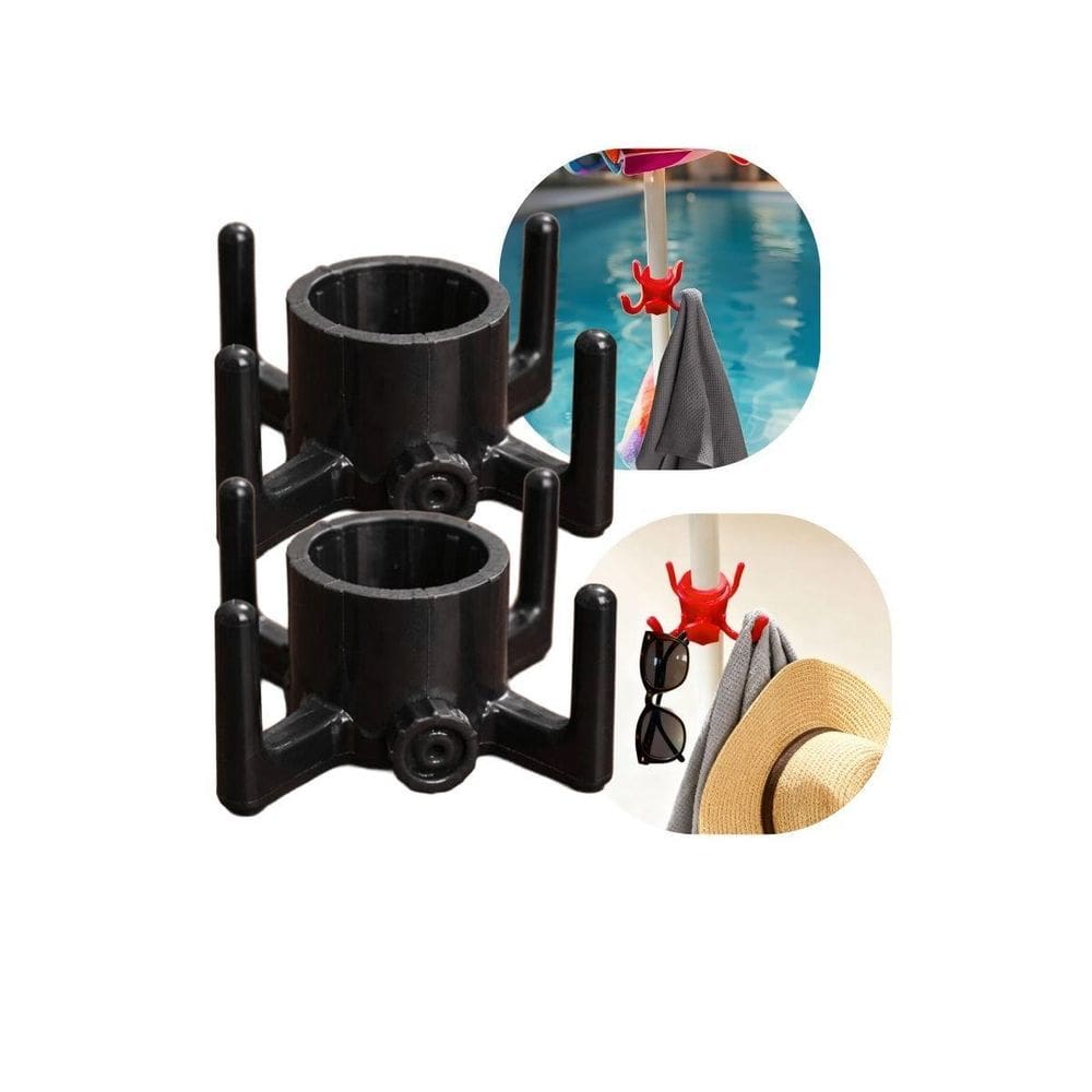 Kit 2 Gancho Organizador Para Guarda-Sol De Praia 4 Pontas