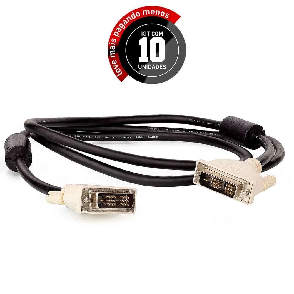 Cabos Dvi - Modelo Dvi-D Single Link 1,5 Mt - Kit 10