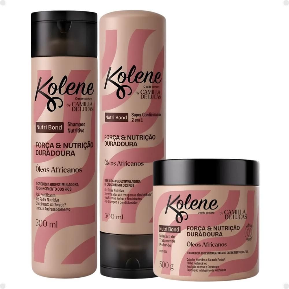 Kit Kolene By Camilla De Luccas Nutri Bond: Shampoo, Condicionador 300ml e Máscara 500g