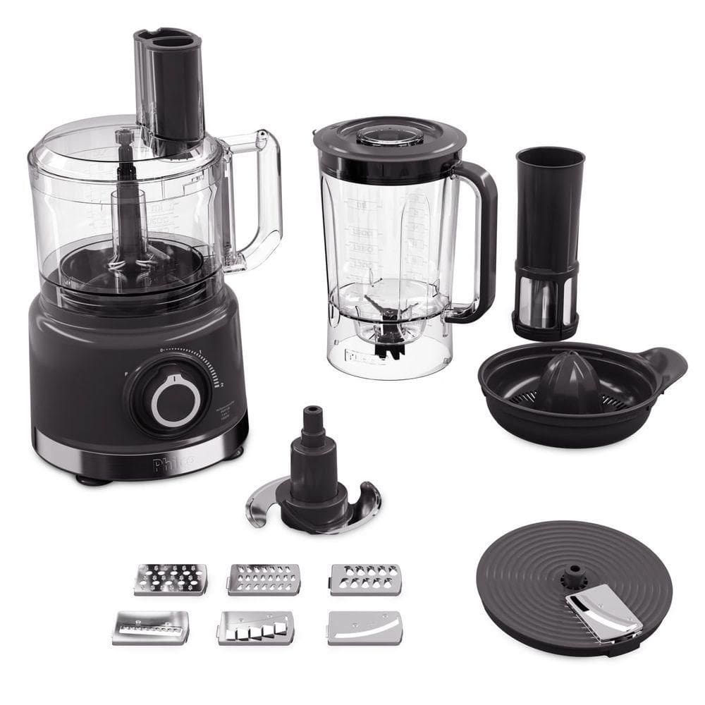 Multiprocessador Philco 1000W 5 Em 1 4 Lâminas Preto PMP10B 110V