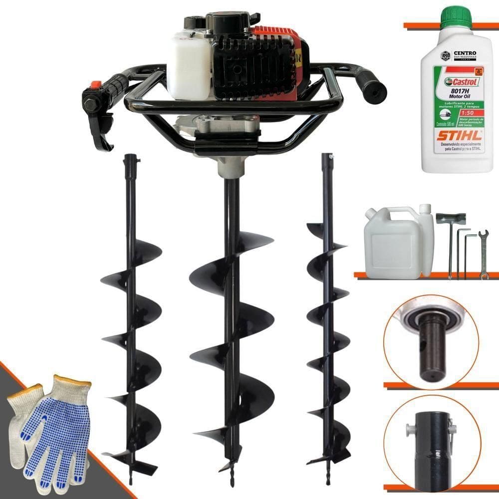 Perfurador De Solo Vant 52cc C/ 3 Brocas + óleo Stihl