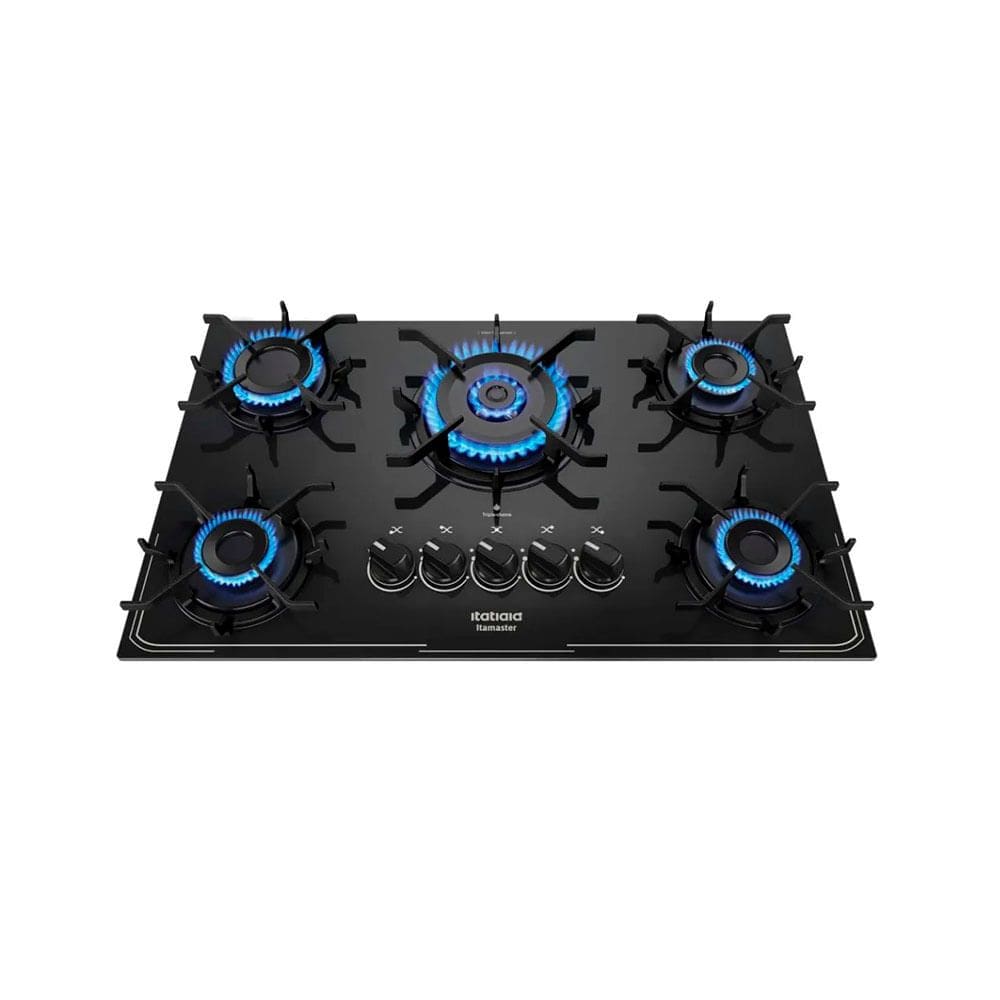 Cooktop a Gás Itatiaia Itamaster 5 Bocas Tripla Chama Preto Bivolt