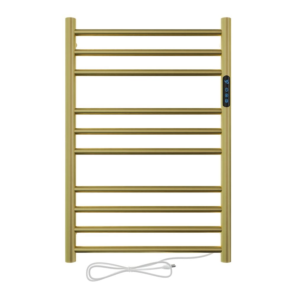 Toalheiro Termico Redondo Dourado Fosco Timer Direito