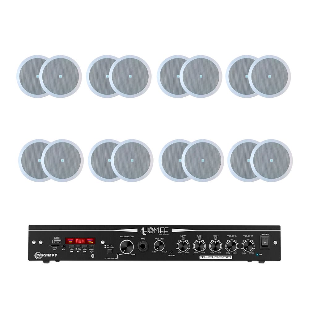 Kit Amplificador THS 3600 Taramps + 16 Arandelas 6co2r