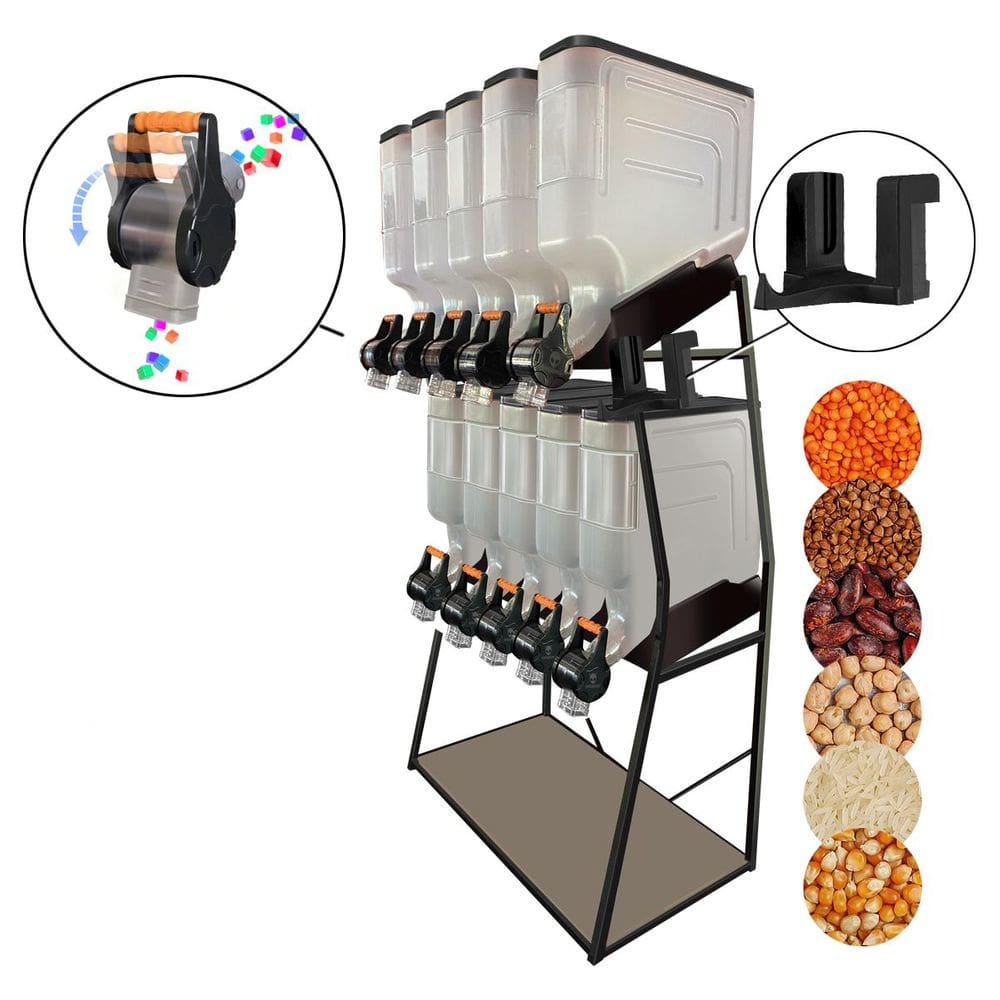 Dispenser 10 Módulos 35 Litros Armazenamento Ração Grãos Cereais 2 Geração Preto Plast Penser