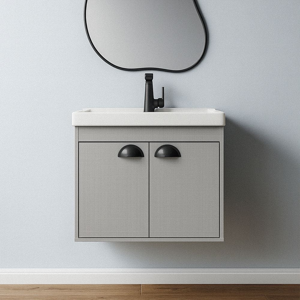 Gabinete Armário para Banheiro 50cm MDF com Cuba - Siena Lineo