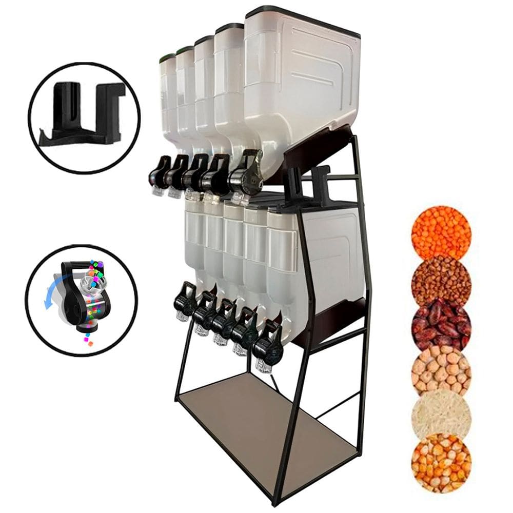 Dispenser 10 Módulos 45 Litros ou 20 Kilos Armazenamento Ração Grãos Cereais Graviton Dispenser