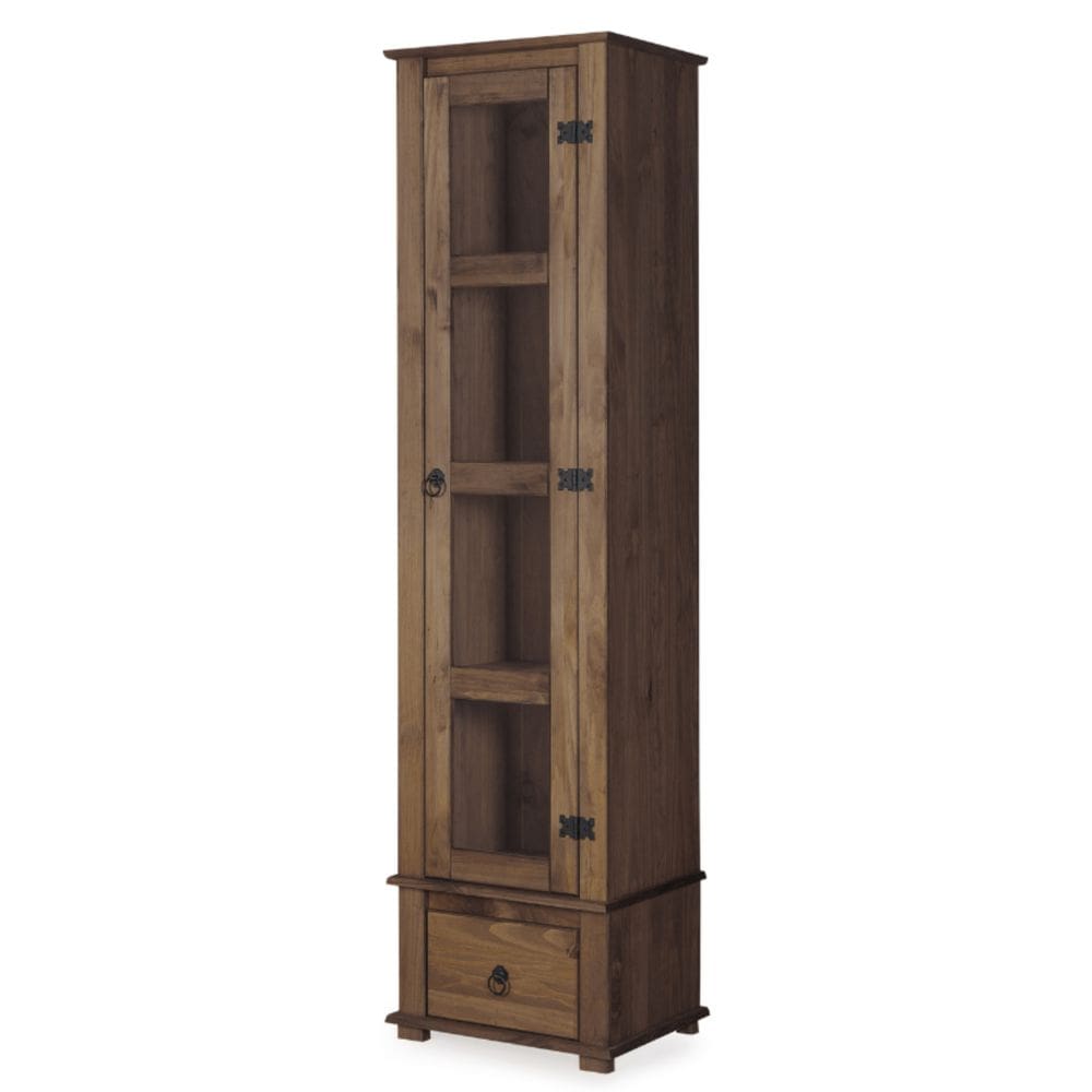 Cristaleira em Madeira Maciça com 1 Porta e 1 Gaveta Tabaco