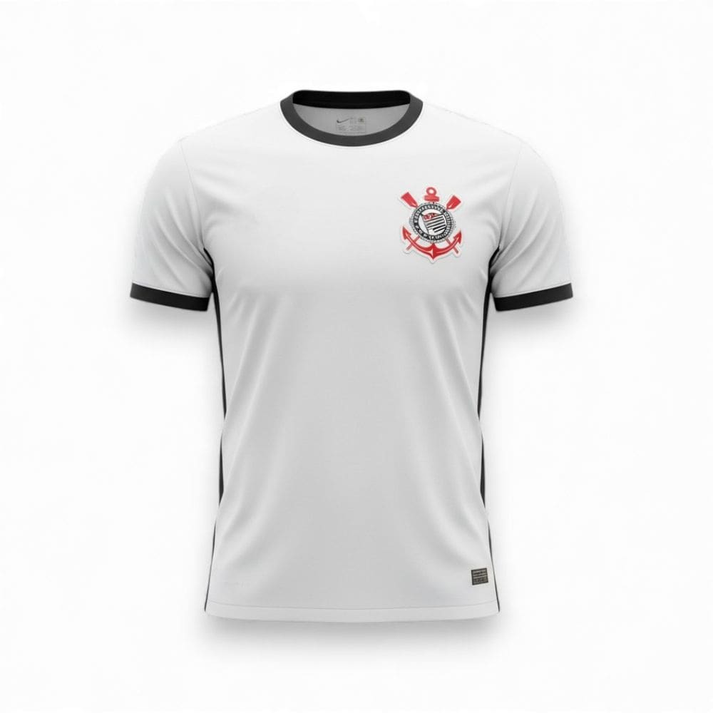 Camisa Corinthians Recortes Lateral Logo Bordado