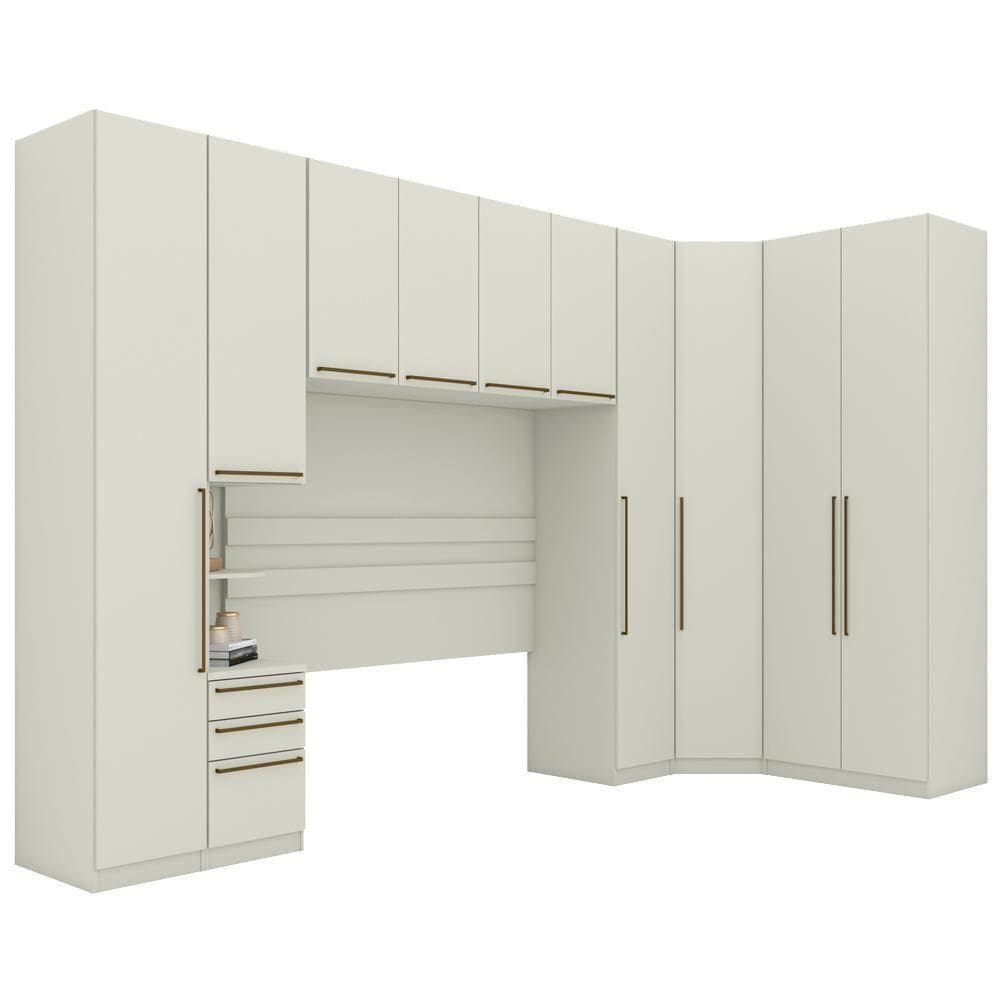 Quarto Casal Modulado 10 Portas Cm Seletto Henn Areia
