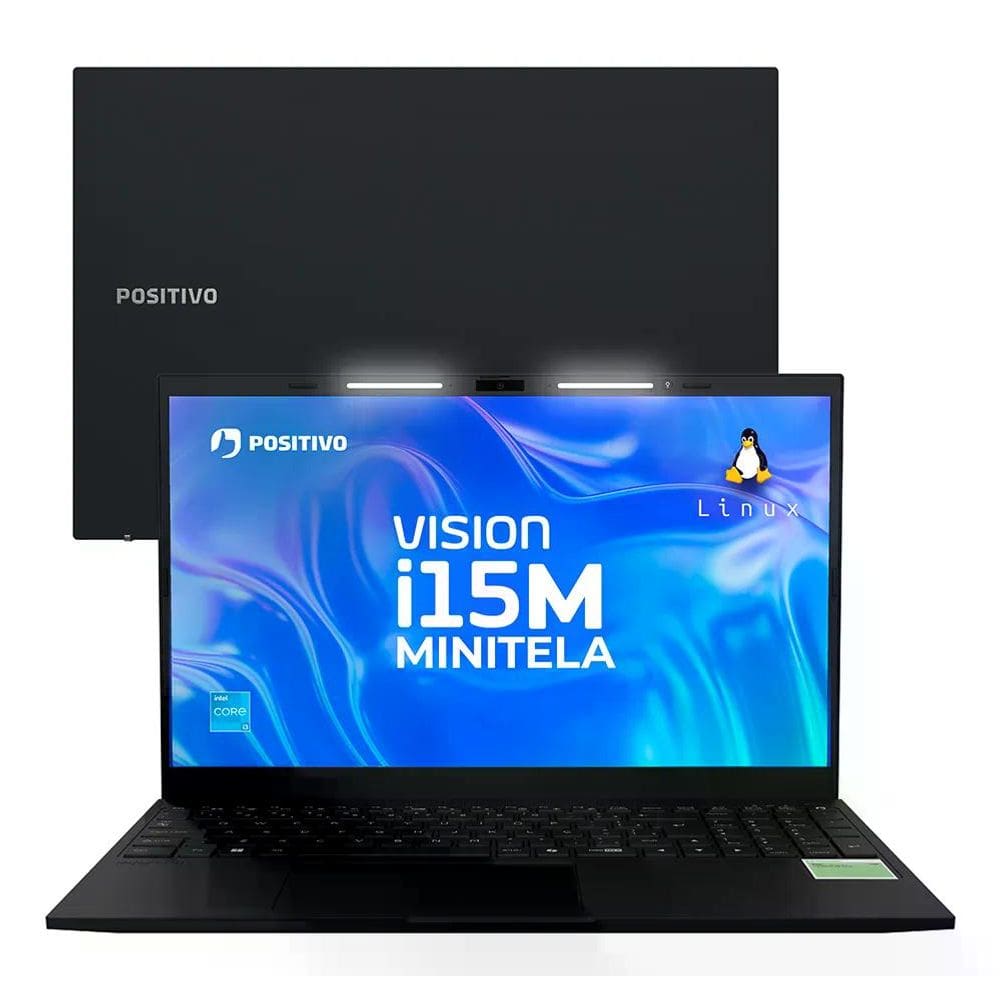 Notebook Positivo Vision I15m Intel Core I3-n300 Linux 16gb 512gb Ssd Wi-fi 6 Tela 15,6 Full Hd Ips Antirreflexo Minitela - Permite Upgrade De Memória