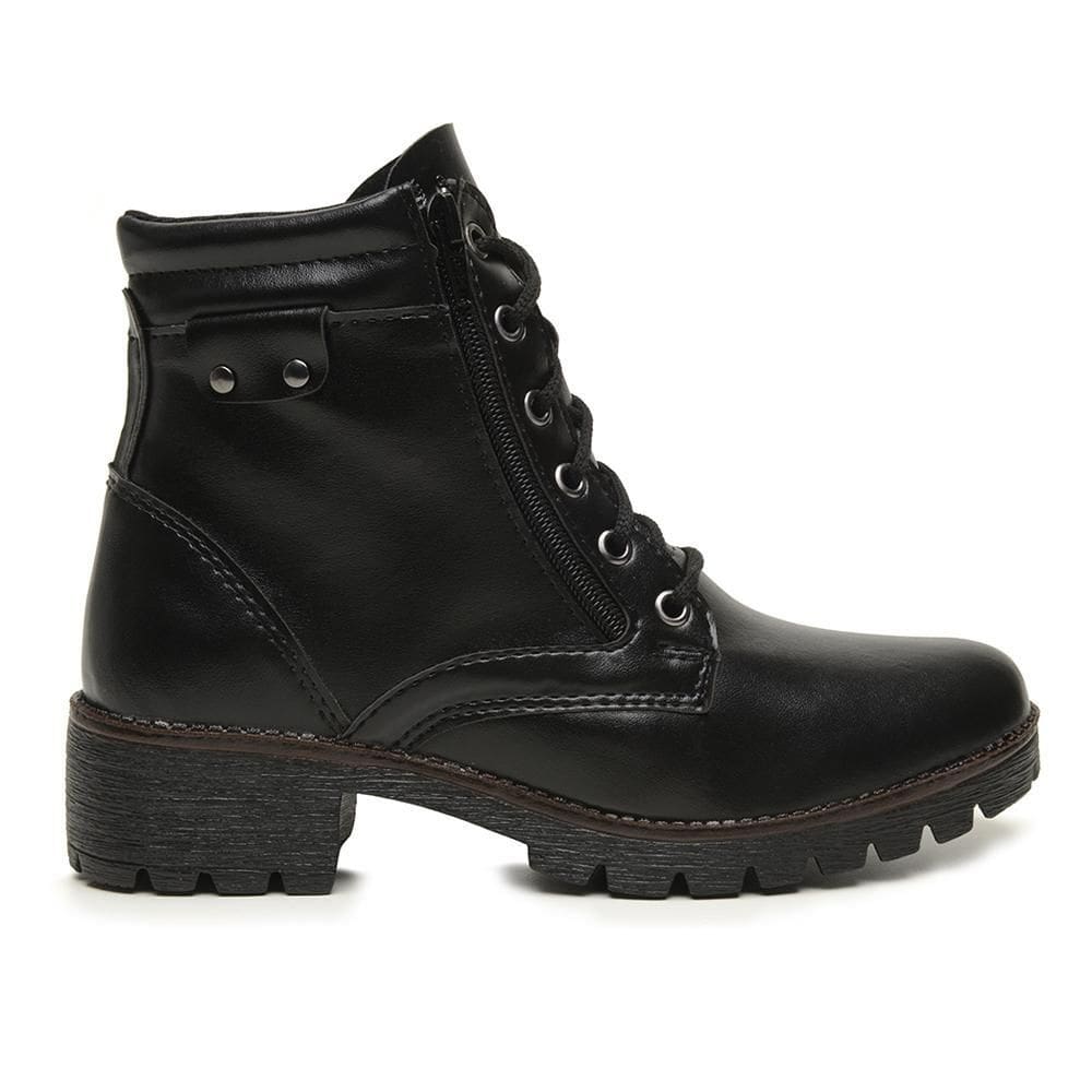 Bota Feminina Coturno BR2 Zíper Lateral Salto Baixo