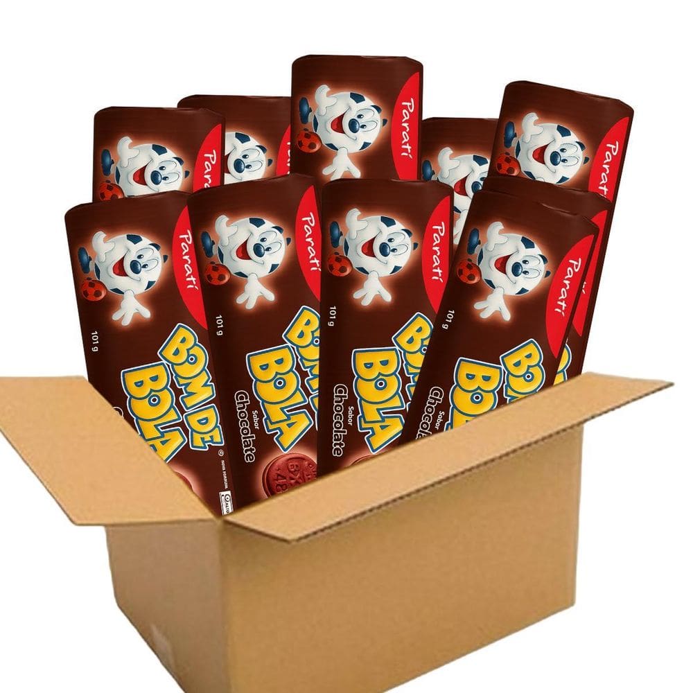Caixa Com 30 Un Biscoito Recheado Bom De Bola Chocolate 110G