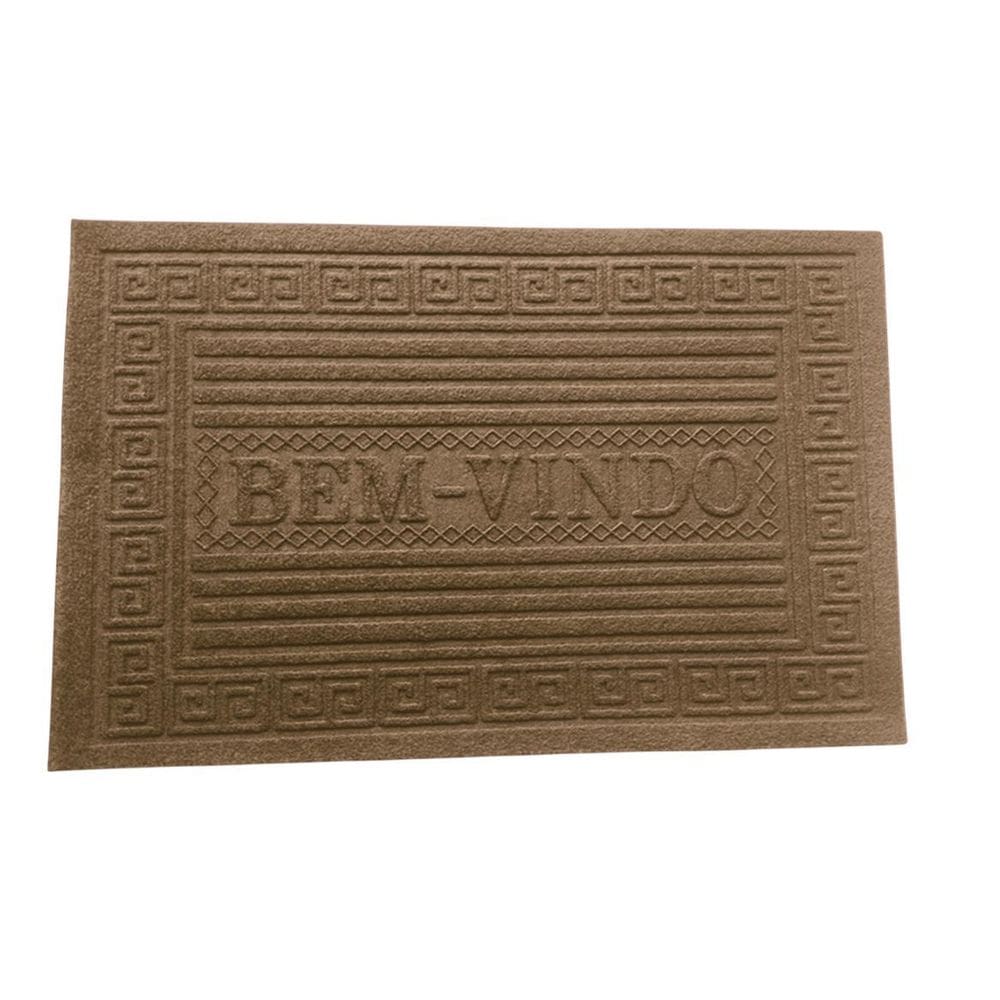 Capacho Bem Vindo 37X57Cm Emborrachado Marrom Argivai