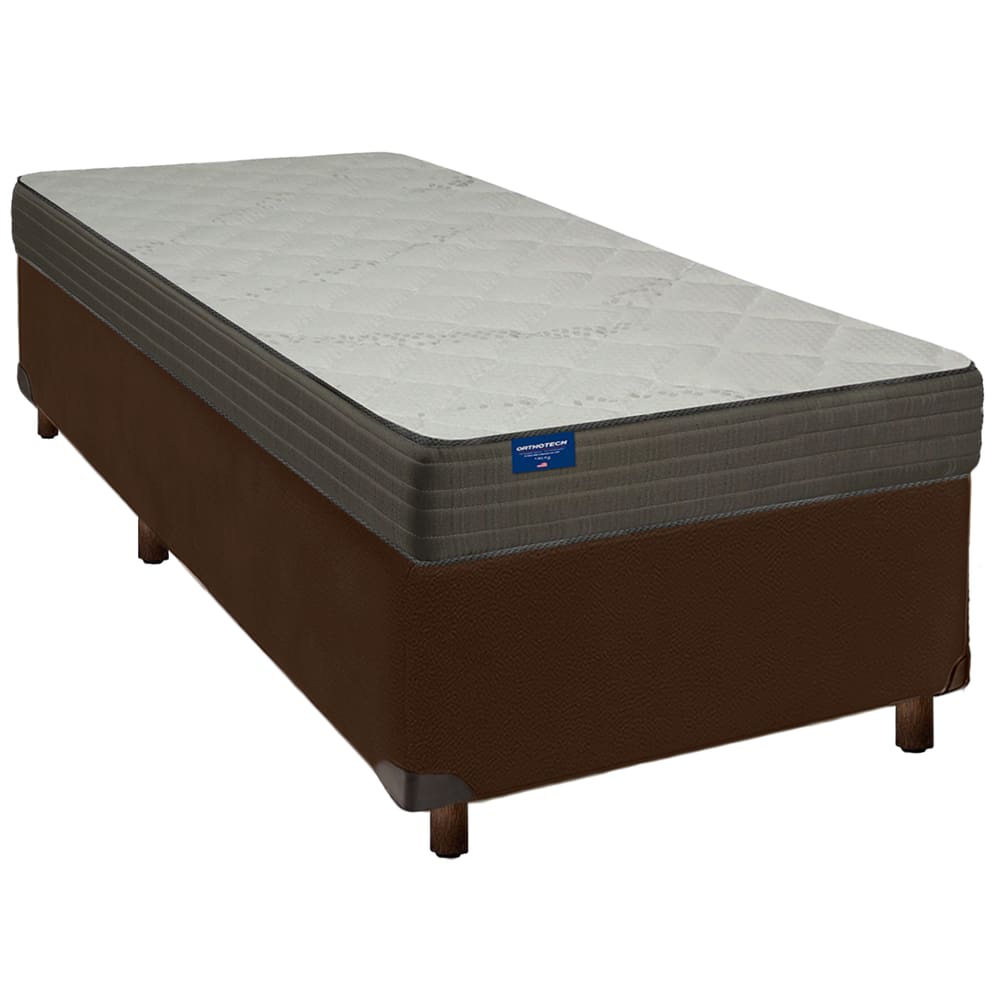 Cama Box + Colchão Solteiro D33 Orthotech Inducol