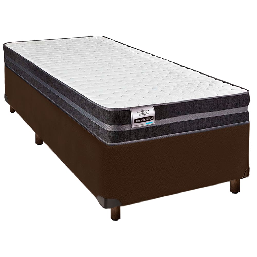 Cama Box + Colchão Solteiro Molas Ultralastic Bogota Inducol