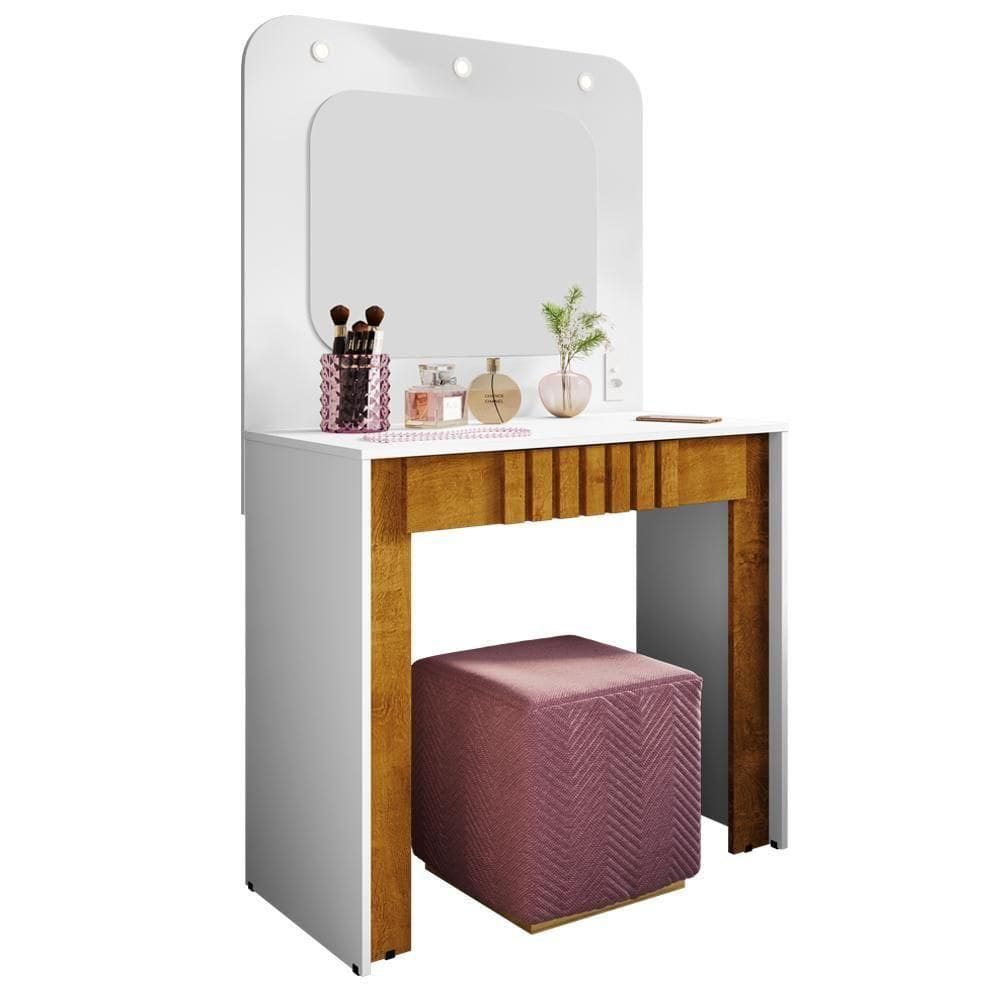 Penteadeira Espelho Camarim Rouge 90 Cm Bechara Branco Naturalle