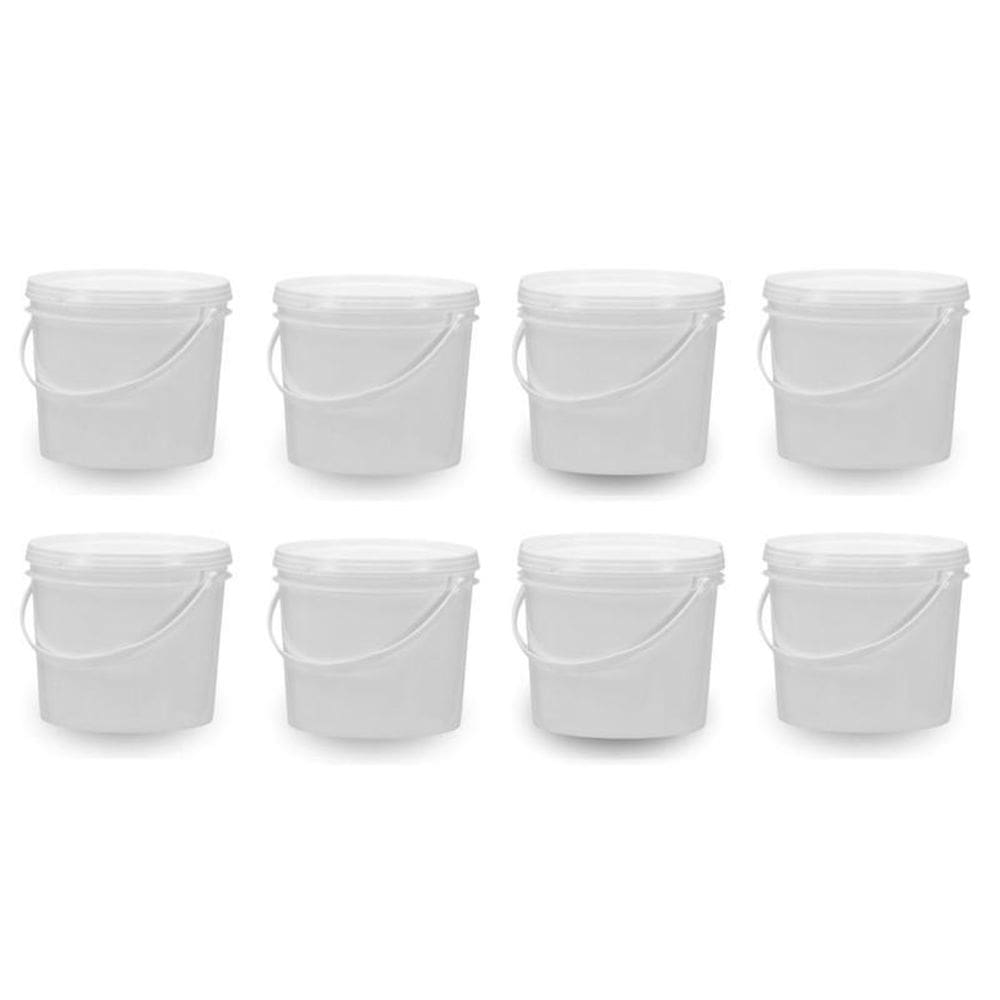 Balde Para Lanche 1.8 Litros Branco 8 Pçs