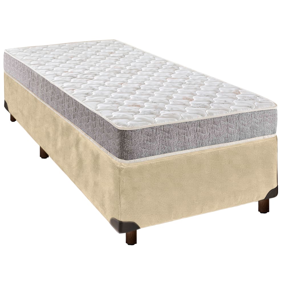 Cama Box Perola Solteiro + Colchão D33 Inducol