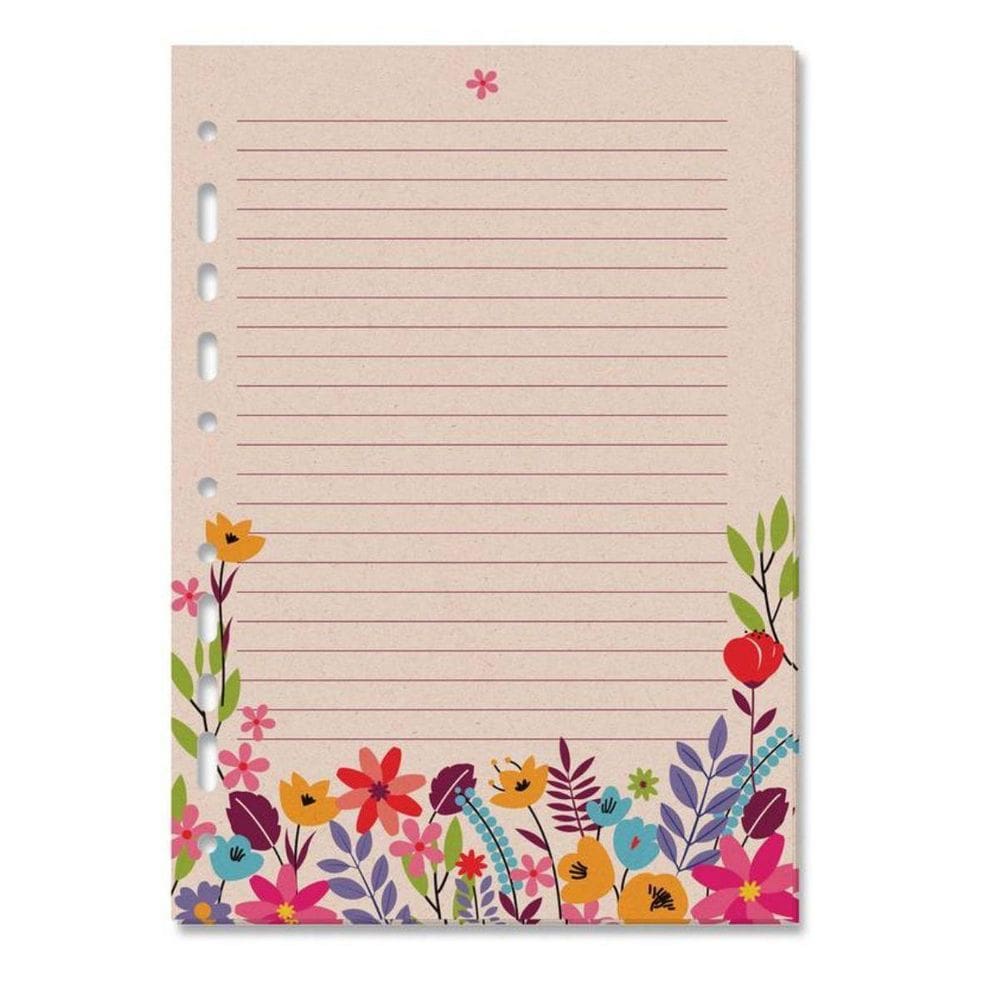 Refil Decorado Floral Kraft 30 Fls Fina Ideia