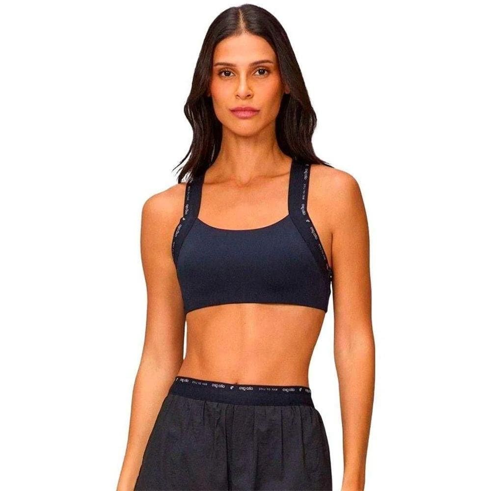 Top Feminino Alto Giro Elástico Nadador Com Bojo