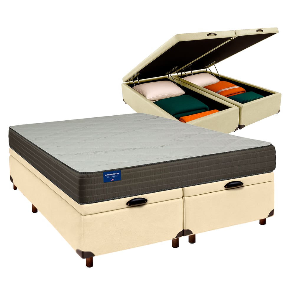 Colchão Casal D33 + Bau Blindado - Orthotech Inducol