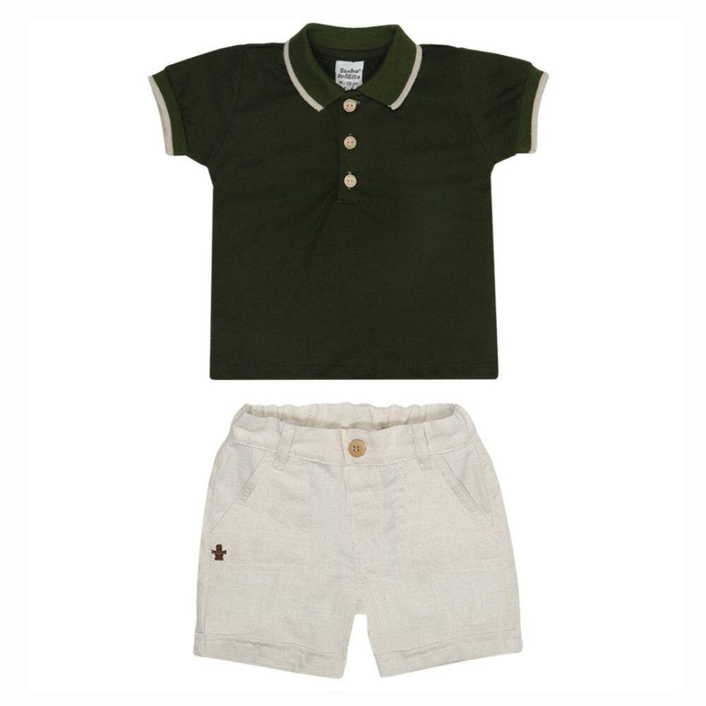 Conjunto Menino Verde Pólo / Sarja Naturale - Sonho Mágico