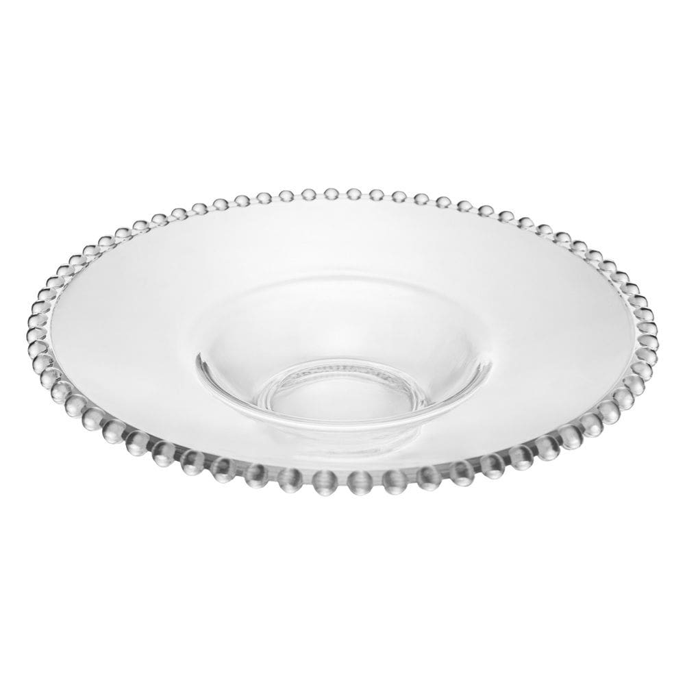 Prato para Massa/Risotos de Cristal Pearl Bolinha Transparente 29x6cm Wolff