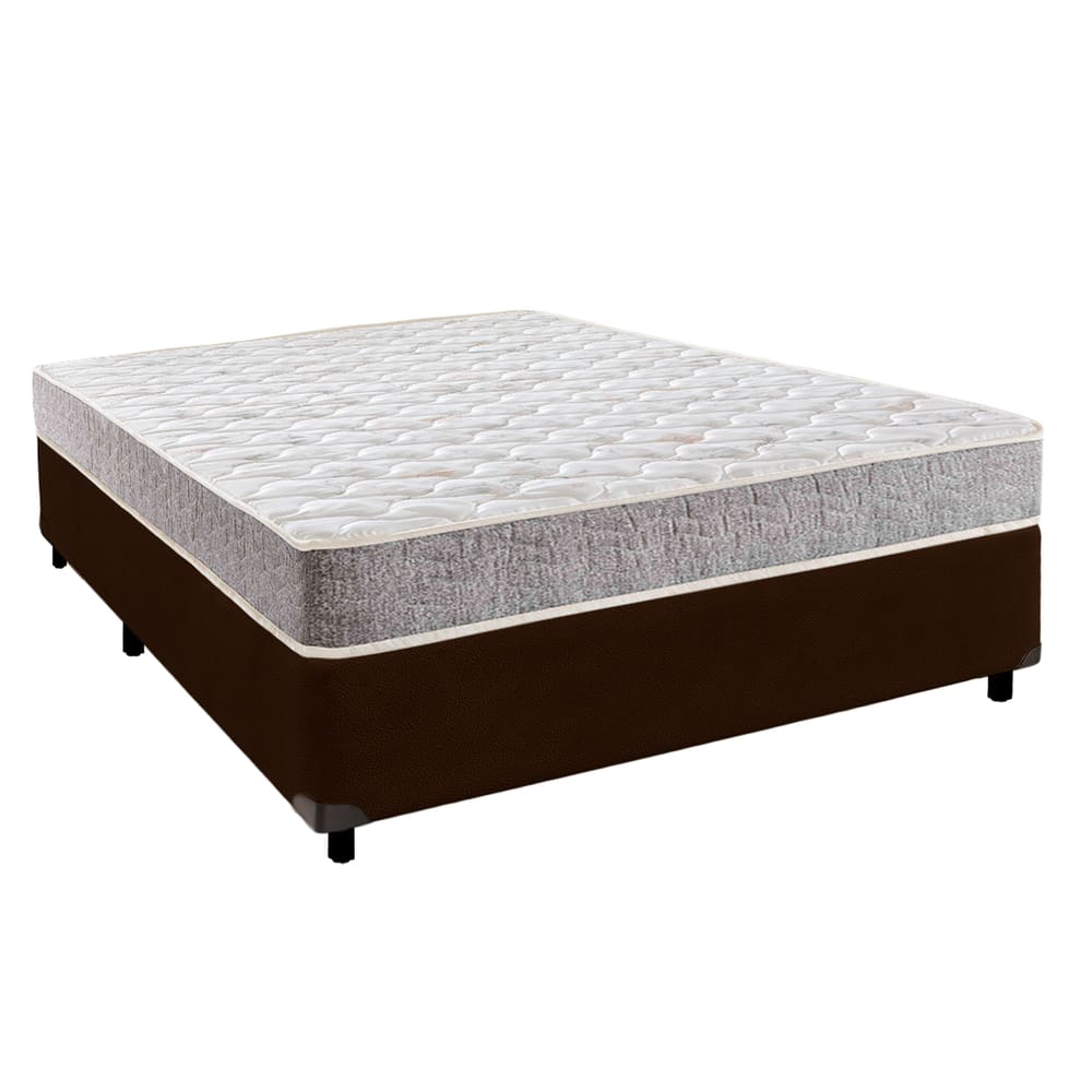 Cama Box Marrom Casal + Colchão D23 Inducol