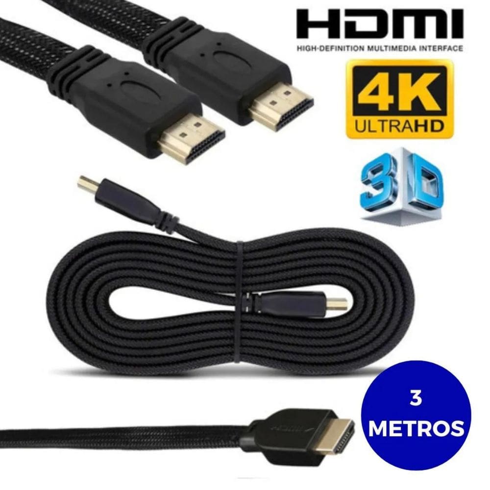 Cabo Hdmi Premium 3M Alta Velocidade Filmes Tv Computador