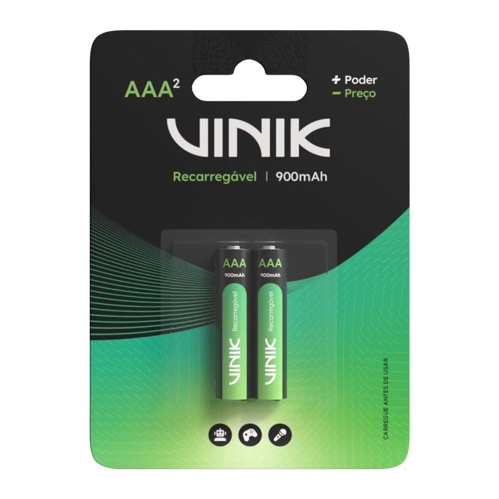 Pilha Recarregável Aaa 900mah C/2