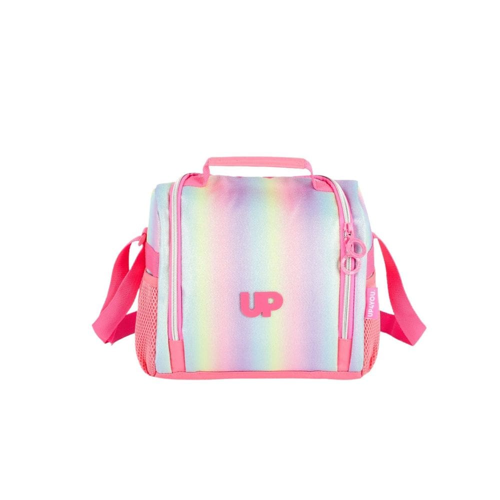 Lancheira Bolsa Térmica Juvenil Up4You Listrada Rosa