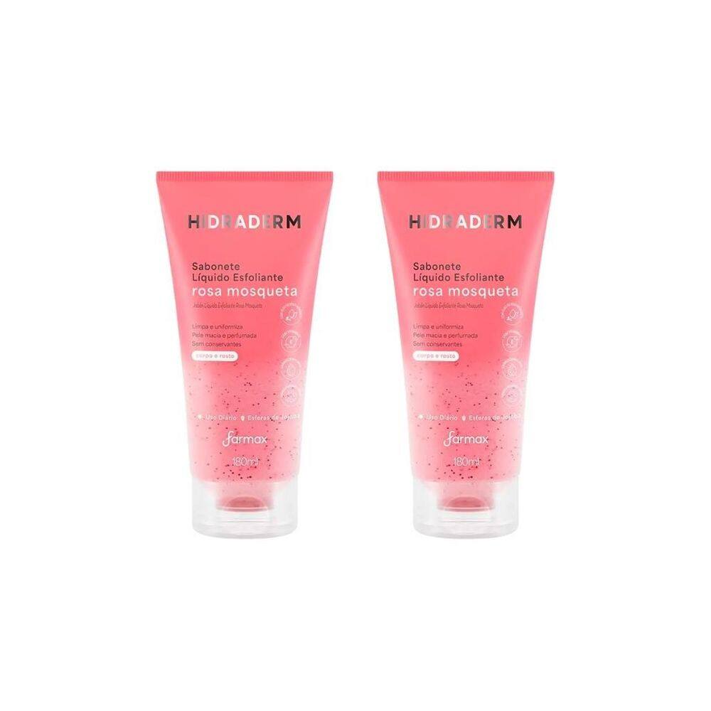 Sabonete Liquido Hidraderm 180Ml Esfol Rosa Mosqueta-Kit 2Un