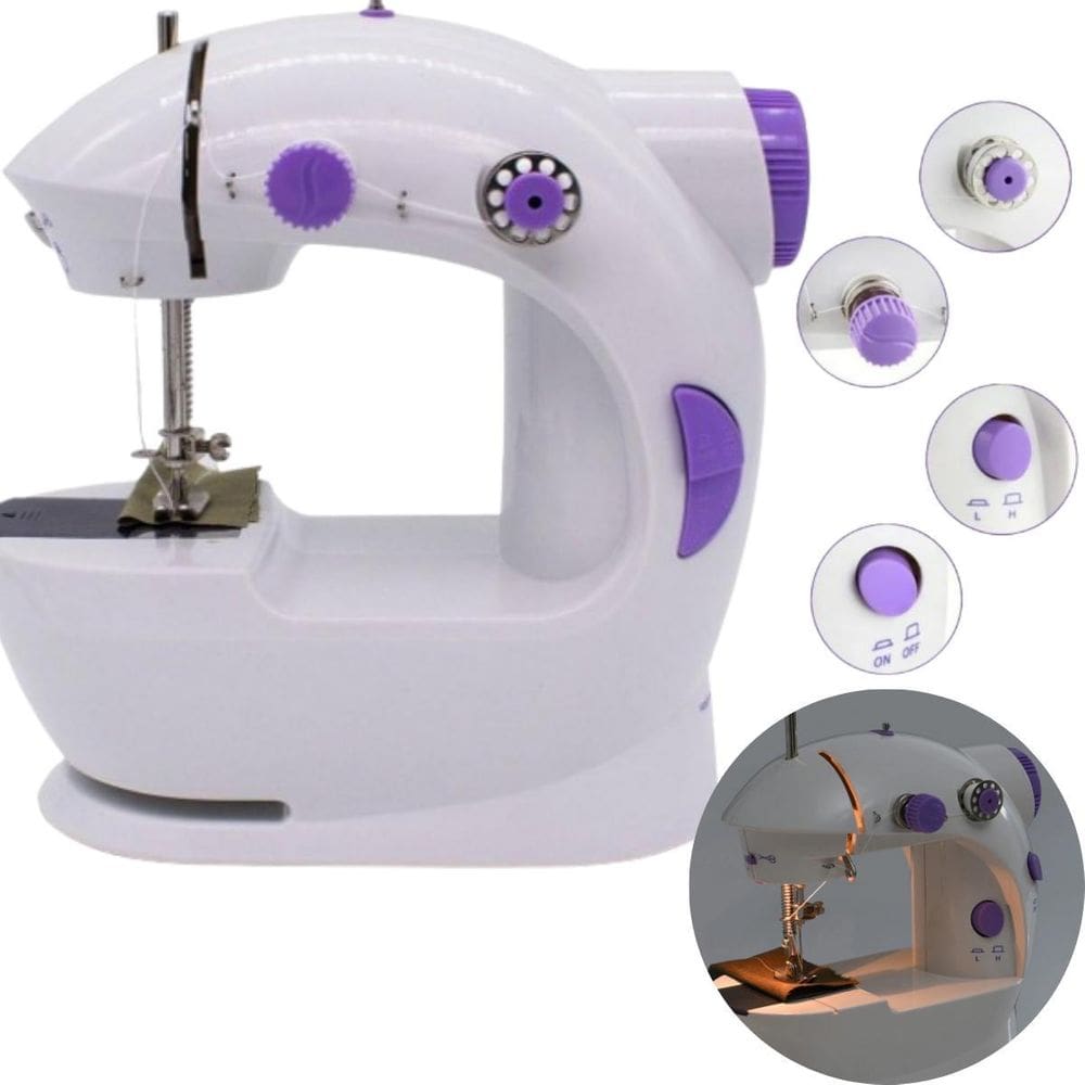 Máquina De Costura Reta Portátil Costura Simples Branca
