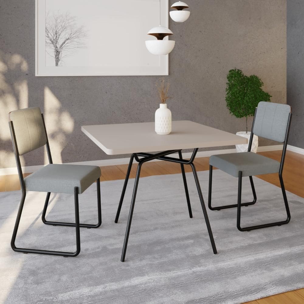 Mesa de Jantar Quadrada Soho 90cm Est.Preta