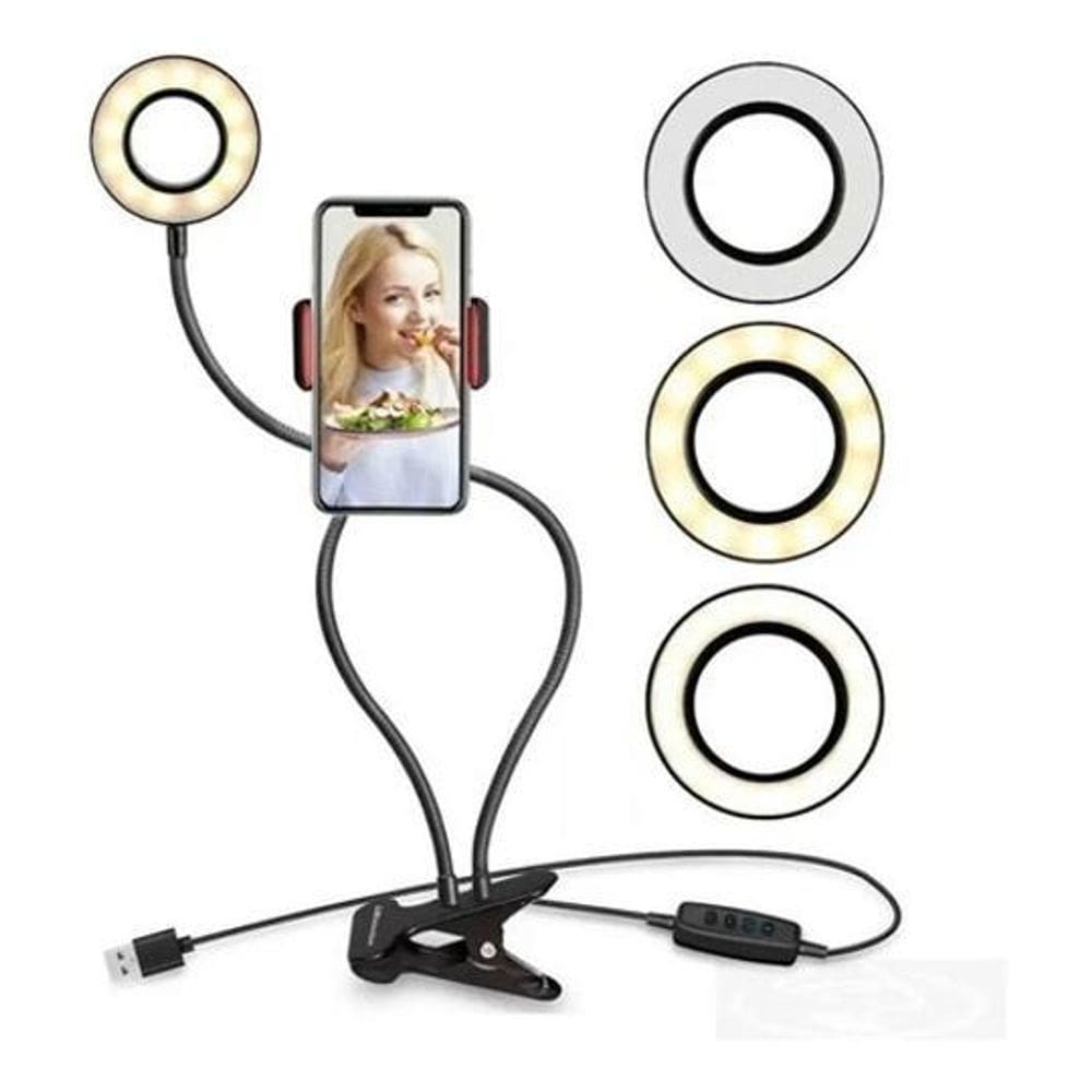 Ring Light + Suporte Celular Selfi Luminaria Abajur Youtuber