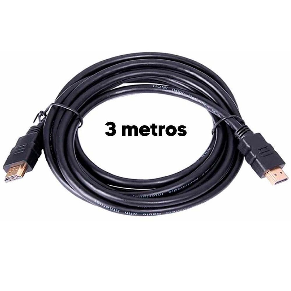 Cabo Hdmi 3 Metros 4K Hd Full Hd Preto Ideal Para Filmes