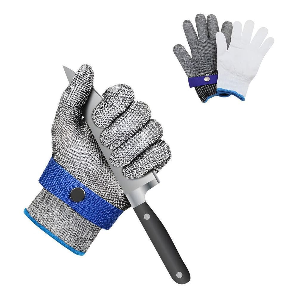 Luva De Açougueiro Fios De Aço Anti Corte Alta Proteção Gg