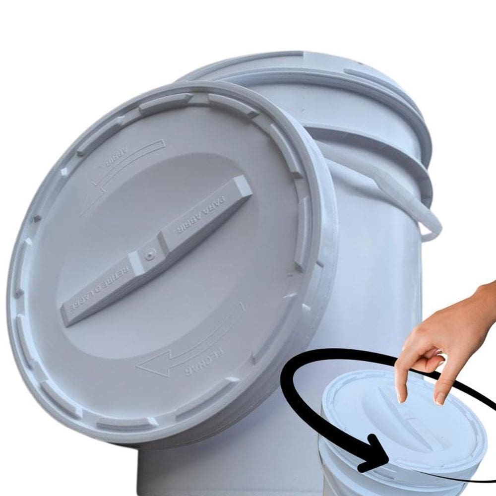 Balde Para Hidroponia 20 Litros E Tampa Rosca - Kit 18 Pçs