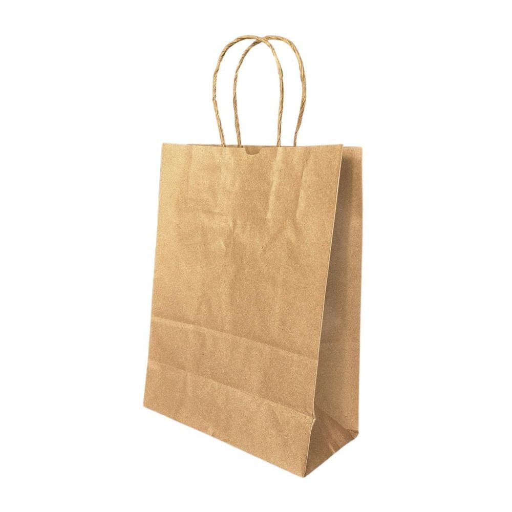 Kit 10 Sacola De Papel Kraft Natural Embalagem 24X10X33Cm